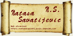 Nataša Savatijević vizit kartica